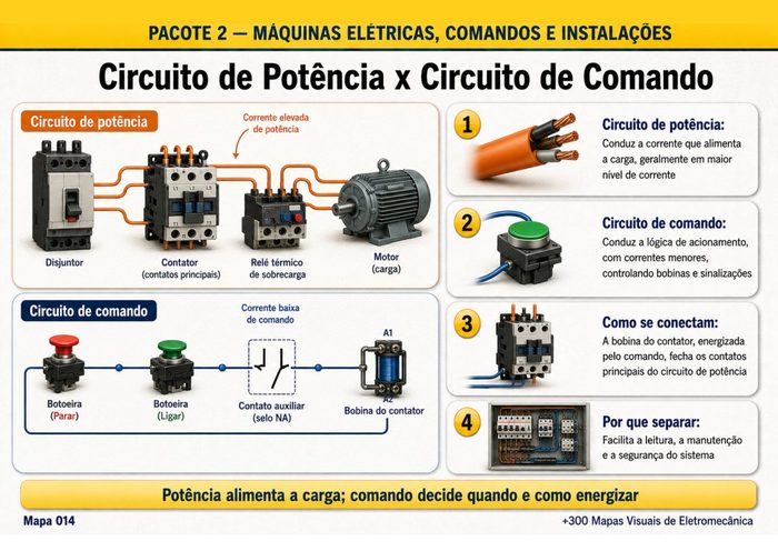 Mapa 014: Circuito de Potência x Circuito de Comando