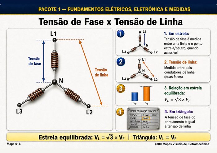 Mapa 016: Tensão de Fase x Tensão de Linha