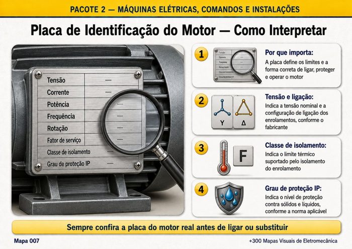 Mapa 007: Placa de Identificação do Motor — Como Interpretar