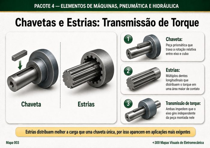 Mapa 003: Chavetas e Estrias — Transmissão de Torque