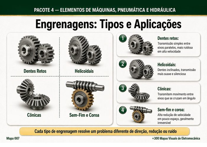 Mapa 007: Engrenagens — Tipos e Aplicações