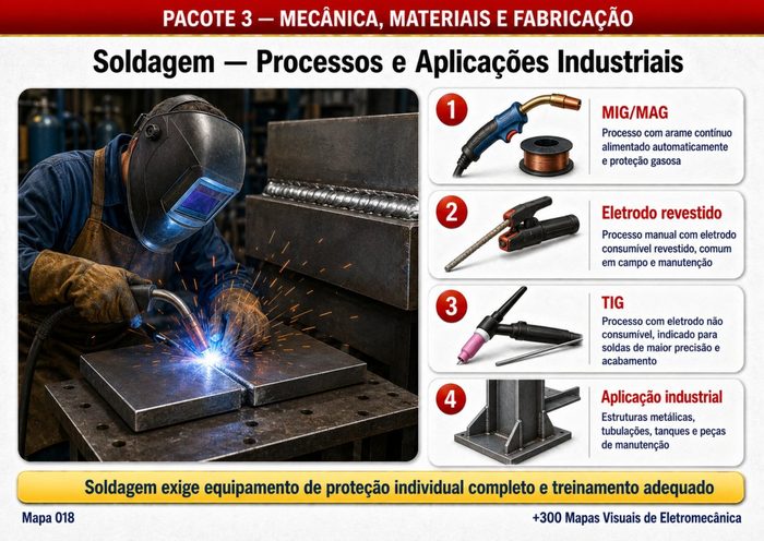 Mapa 018: Soldagem — Processos e Aplicações Industriais